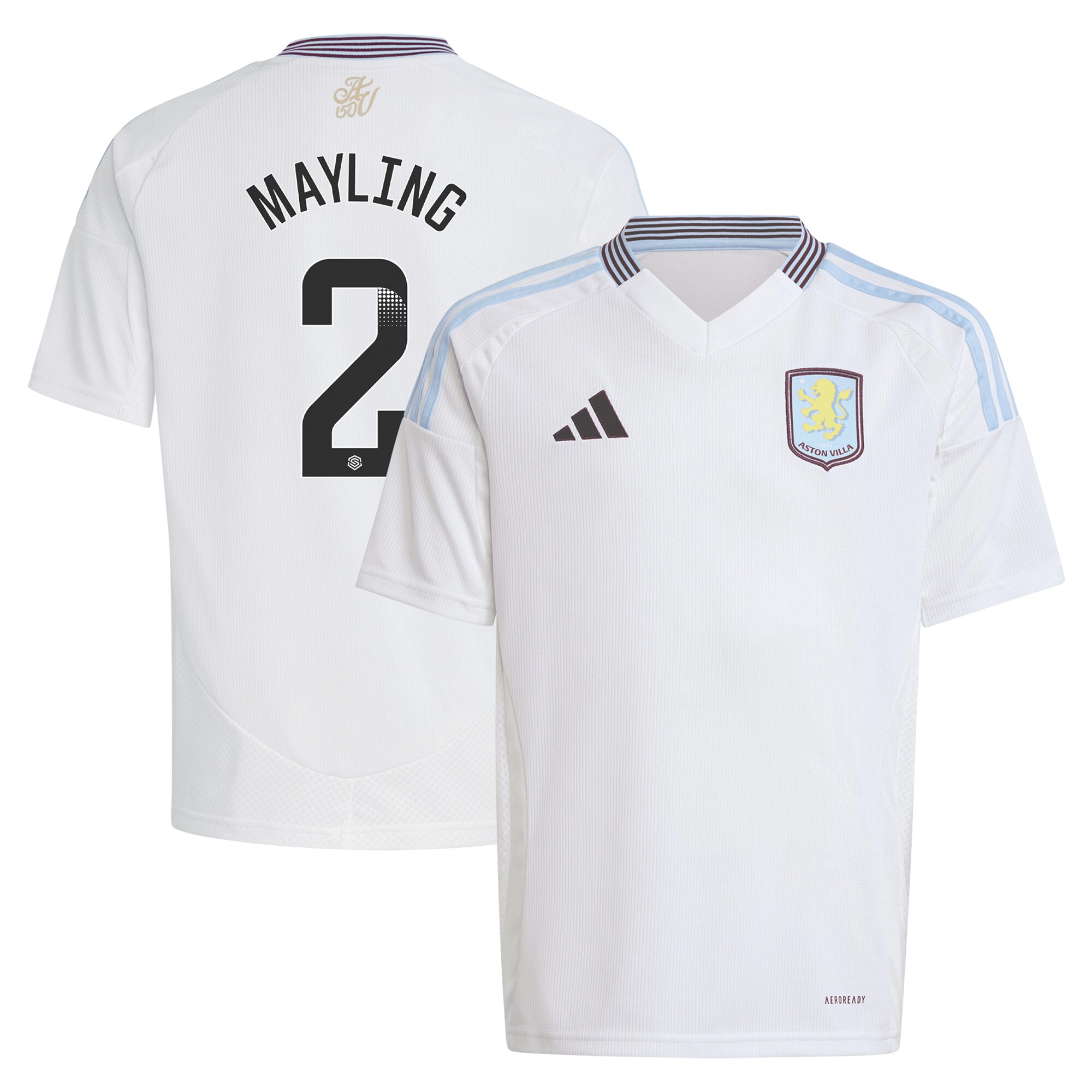 aston villa wsl adidas away shirt 2024-25 – kids with mayling 2 printing Collection | AVFC Fan Shop Official Jerseys and Shirts