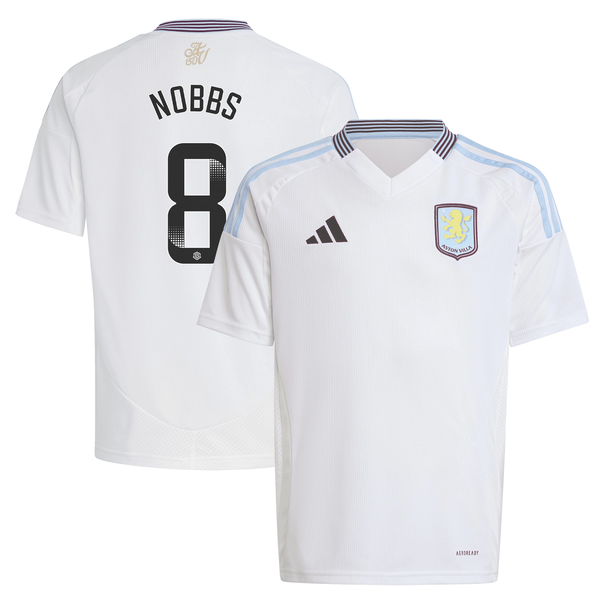 aston villa wsl adidas away shirt 2024-25 – kids with nobbs 8 printing Collection | AVFC Fan Shop Official Jerseys and Shirts