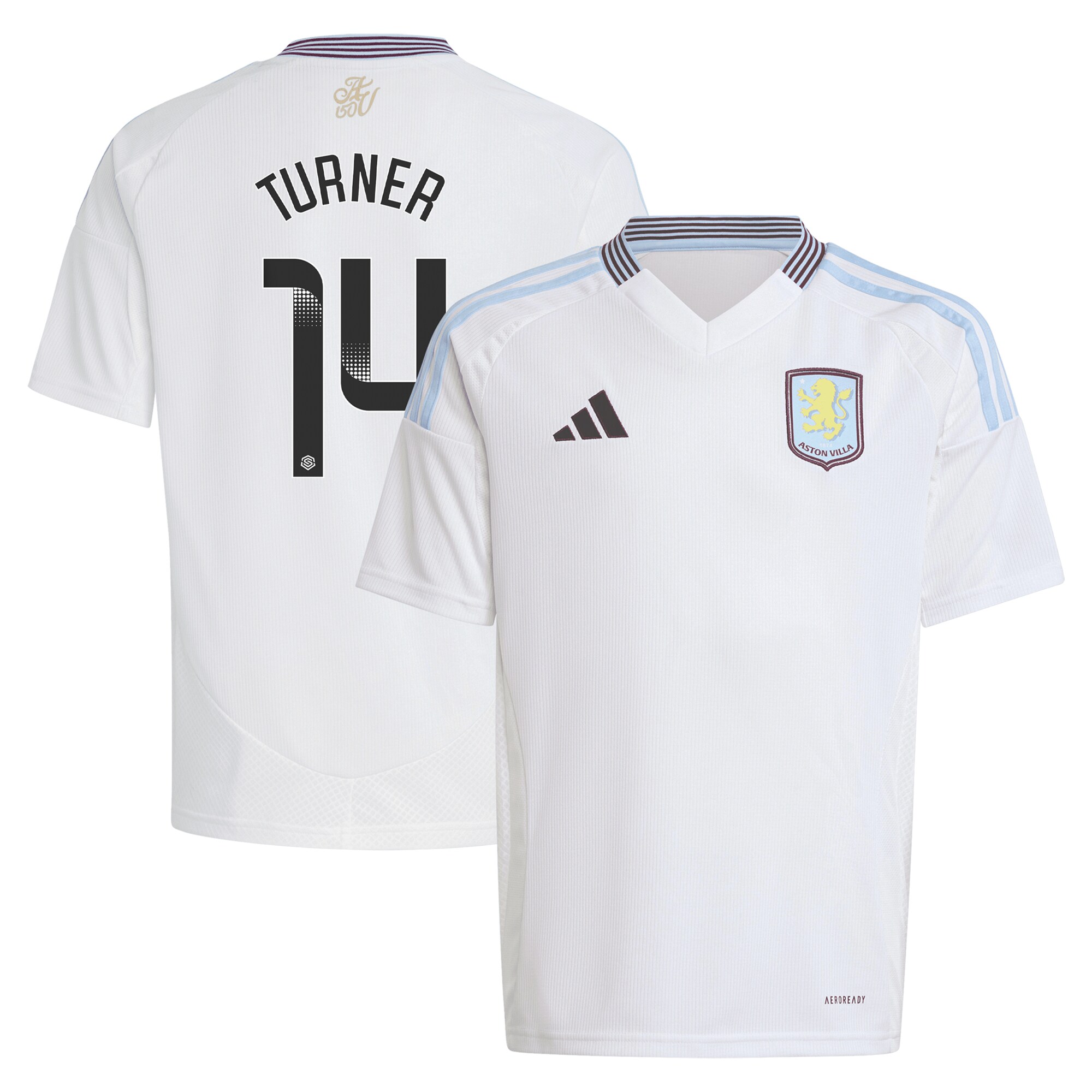 aston villa wsl adidas away shirt 2024-25 – kids with turner 14 printing Collection | AVFC Fan Shop Official Jerseys and Shirts