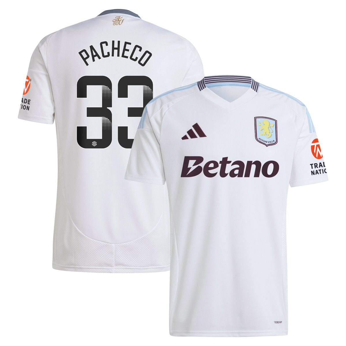aston villa wsl adidas away shirt 2024-25 with pacheco 33 printing Collection | AVFC Fan Shop Official Jerseys and Shirts