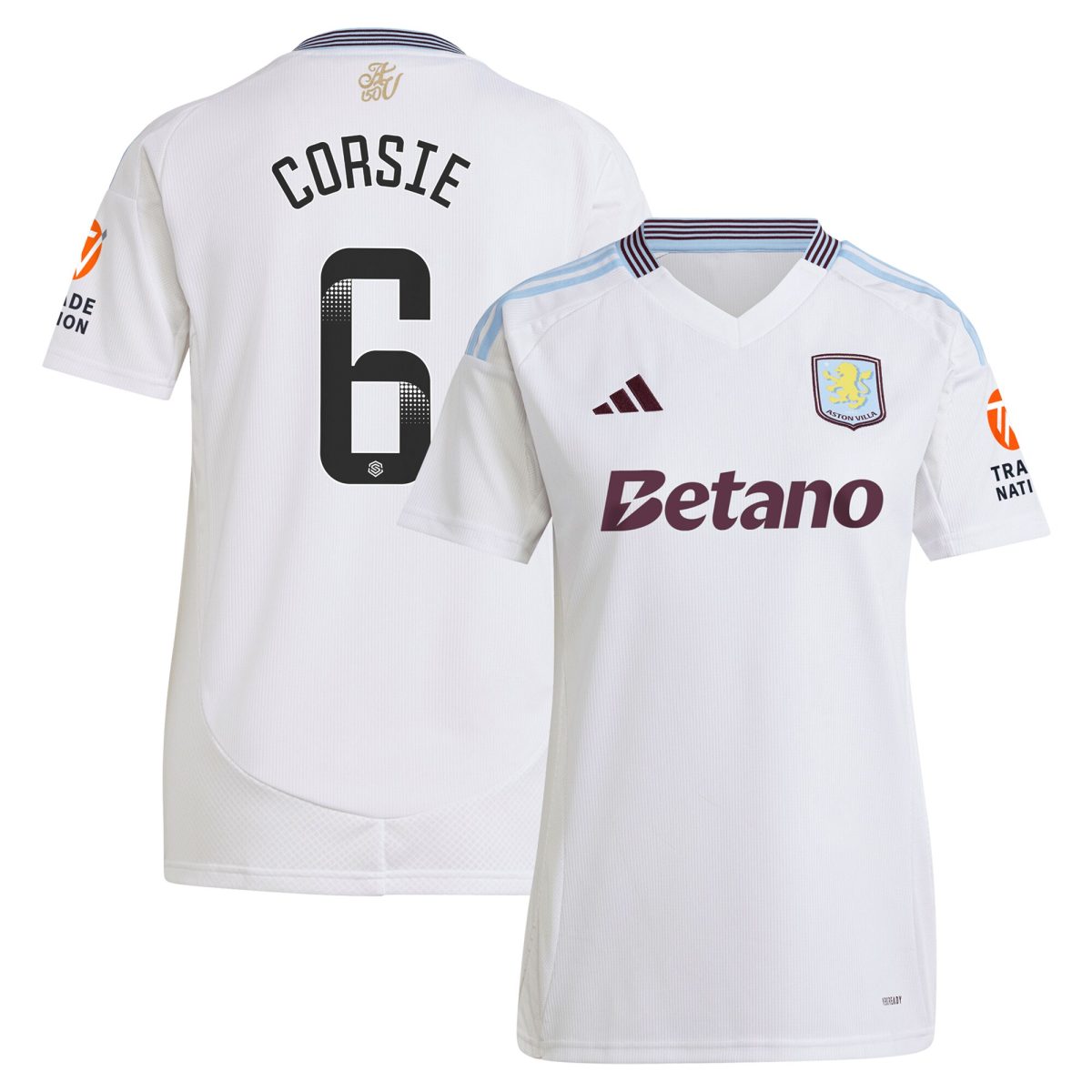 aston villa wsl adidas away shirt 2024-25 – womens with corsie 6 printing Collection | AVFC Fan Shop Official Jerseys and Shirts