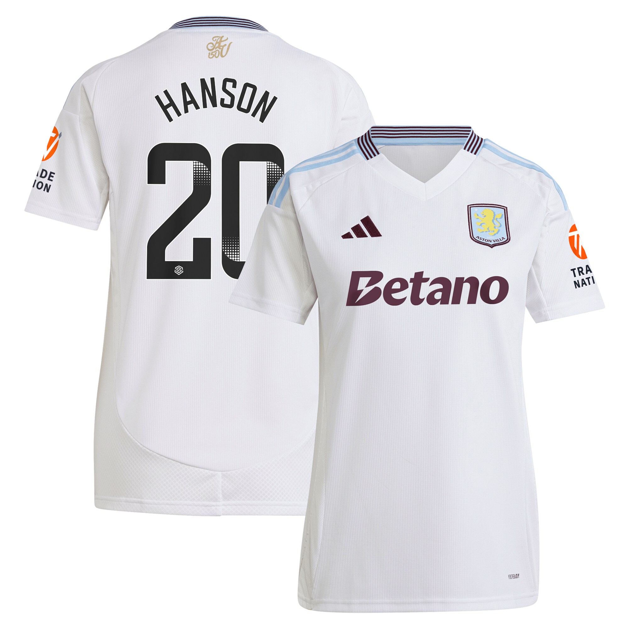 aston villa wsl adidas away shirt 2024-25 – womens with hanson 20 printing Collection | AVFC Fan Shop Official Jerseys and Shirts