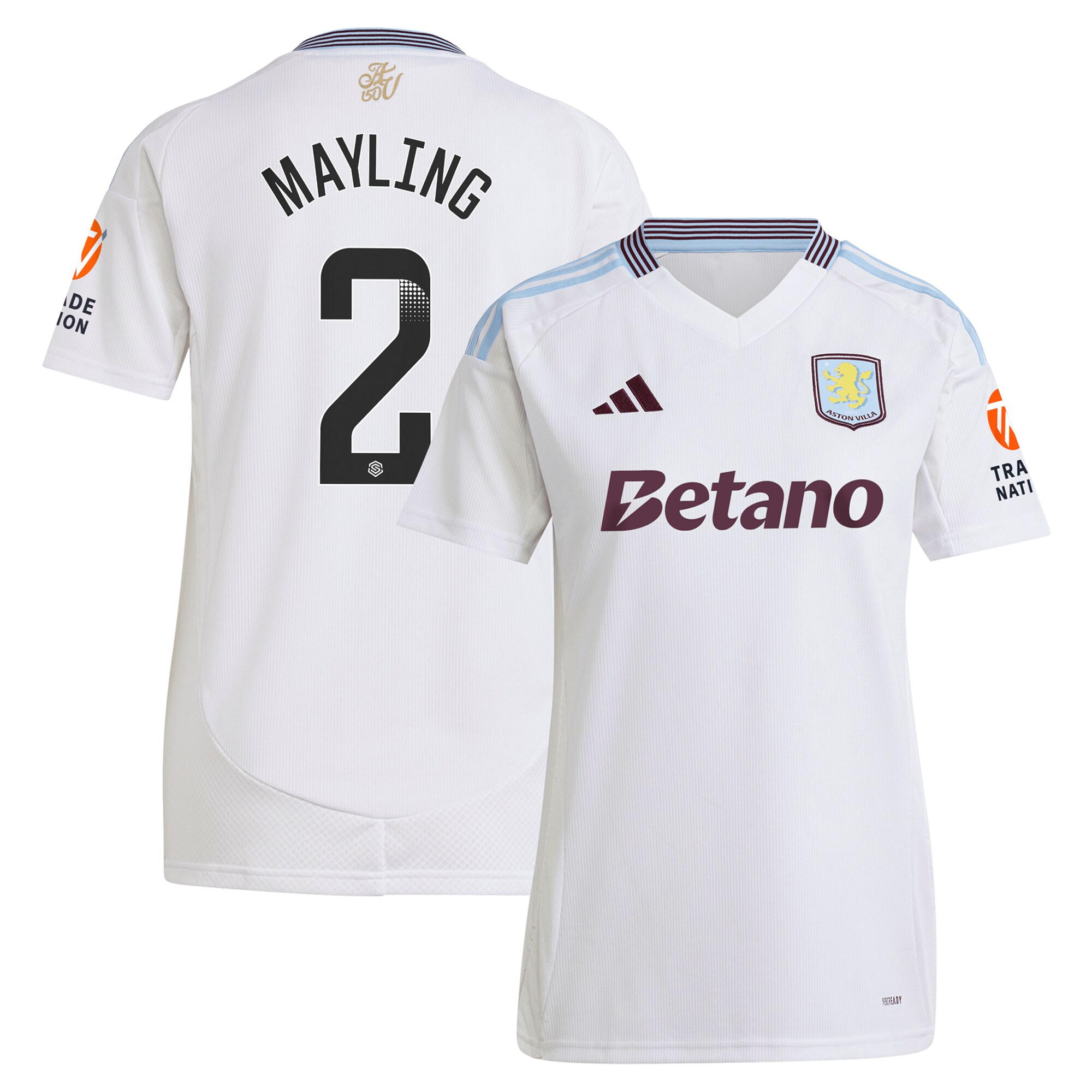 aston villa wsl adidas away shirt 2024-25 – womens with mayling 2 printing Collection | AVFC Fan Shop Official Jerseys and Shirts