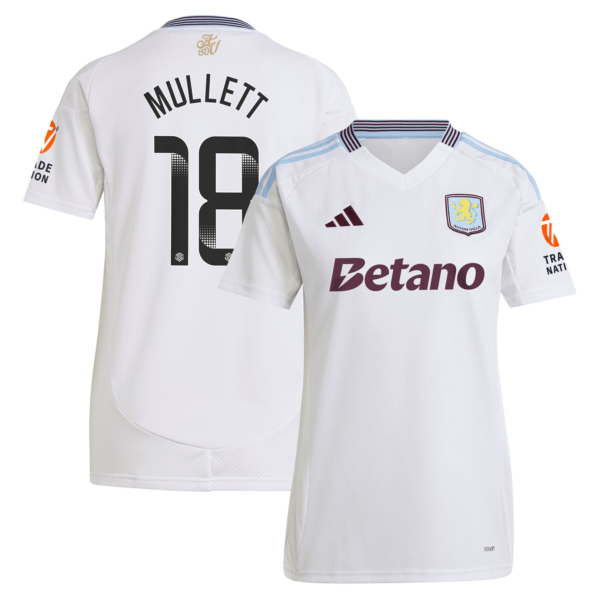 aston villa wsl adidas away shirt 2024-25 – womens with mullett 18 printing Collection | AVFC Fan Shop Official Jerseys and Shirts
