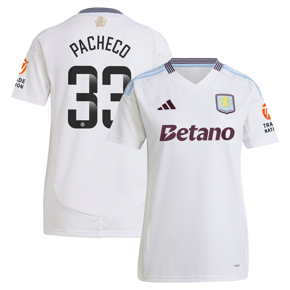 aston villa wsl adidas away shirt 2024-25 – womens with pacheco 33 printing Collection | AVFC Fan Shop Official Jerseys and Shirts
