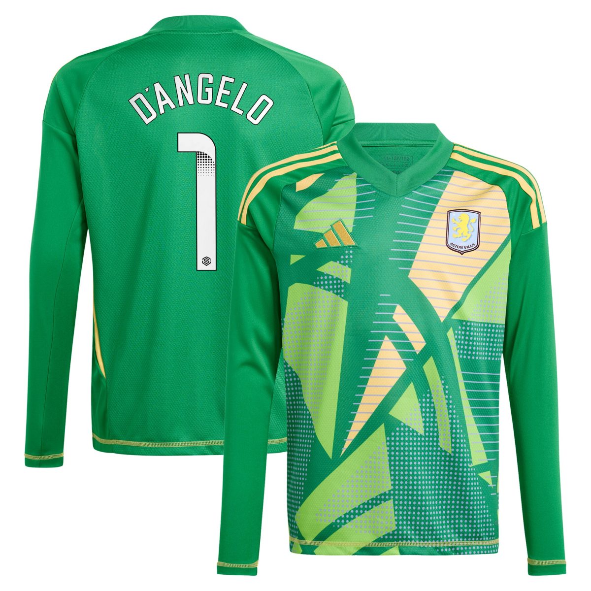 aston villa wsl adidas goalkeeper shirt 2024-25 – long sleeve – kids with dangelo 1 printing – 202712206-01 Collection | AVFC Fan Shop Official Jerseys and Shirts