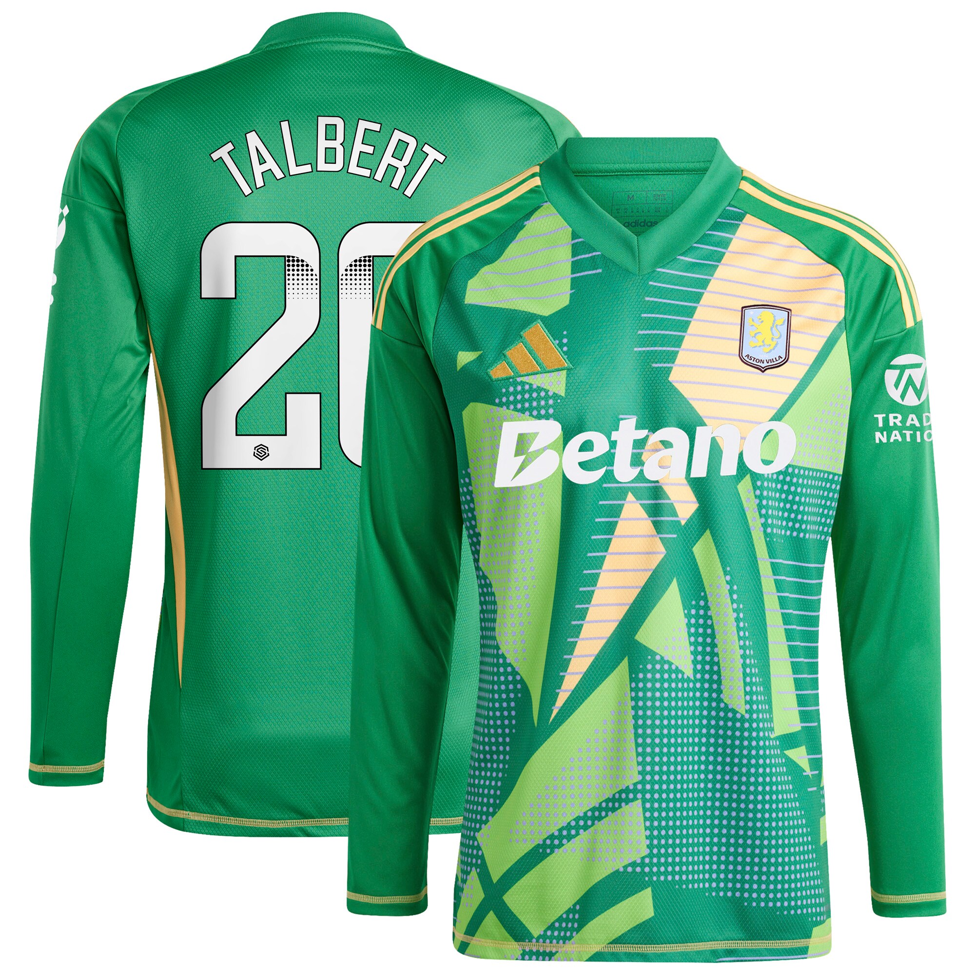 aston villa wsl adidas goalkeeper shirt 2024-25 – long sleeve with talbert 26 printing 202849399 Collection | AVFC Fan Shop Official Jerseys and Shirts