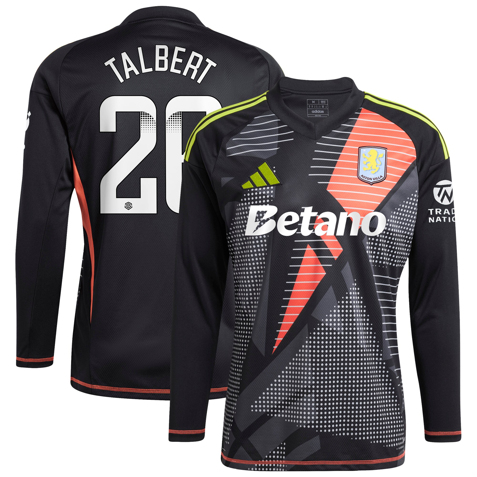 aston villa wsl adidas goalkeeper shirt 2024-25 – long sleeve with talbert 26 printing Collection | AVFC Fan Shop Official Jerseys and Shirts