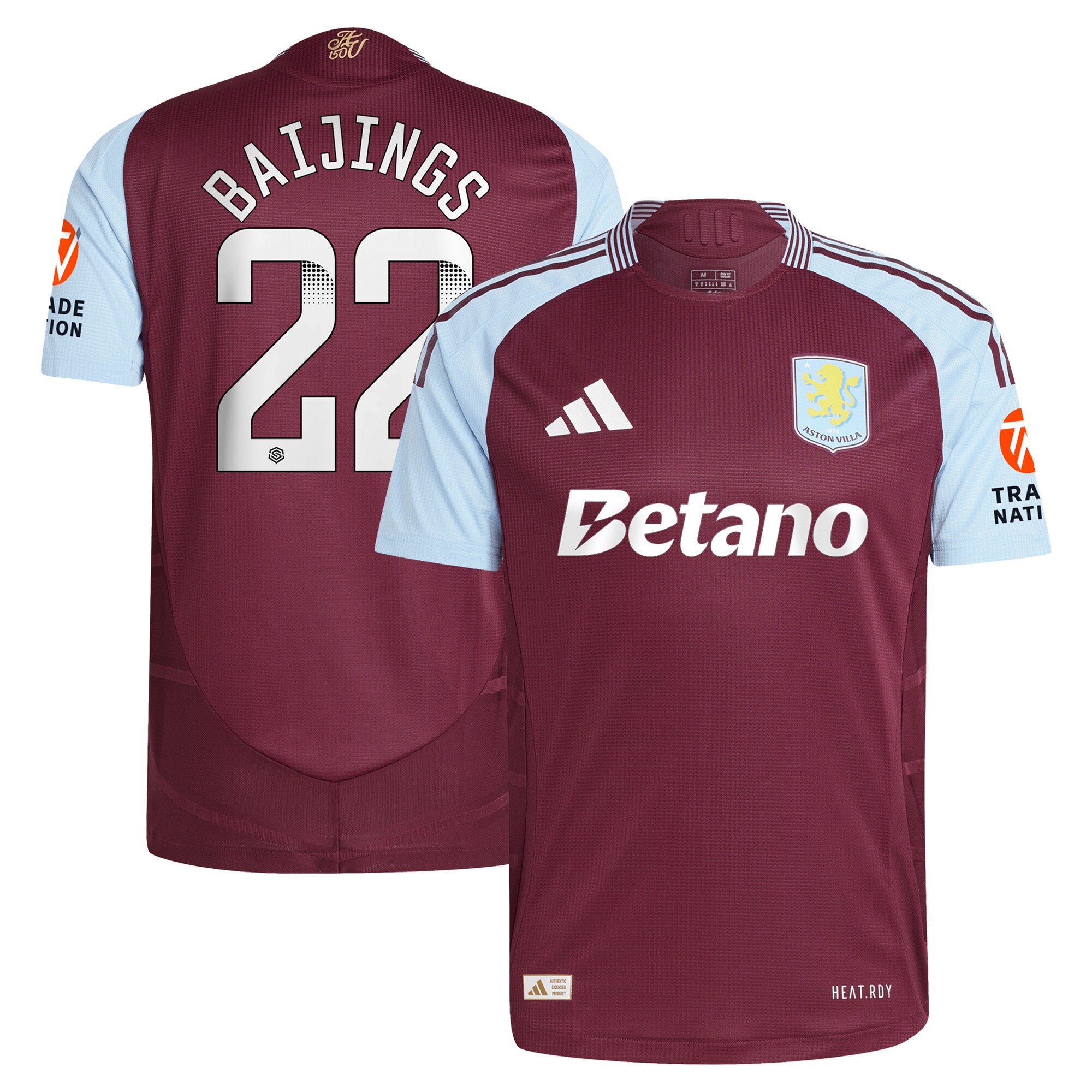 aston villa wsl adidas home authentic shirt 2024-25 with baijings 22 printing Collection | AVFC Fan Shop Official Jerseys and Shirts