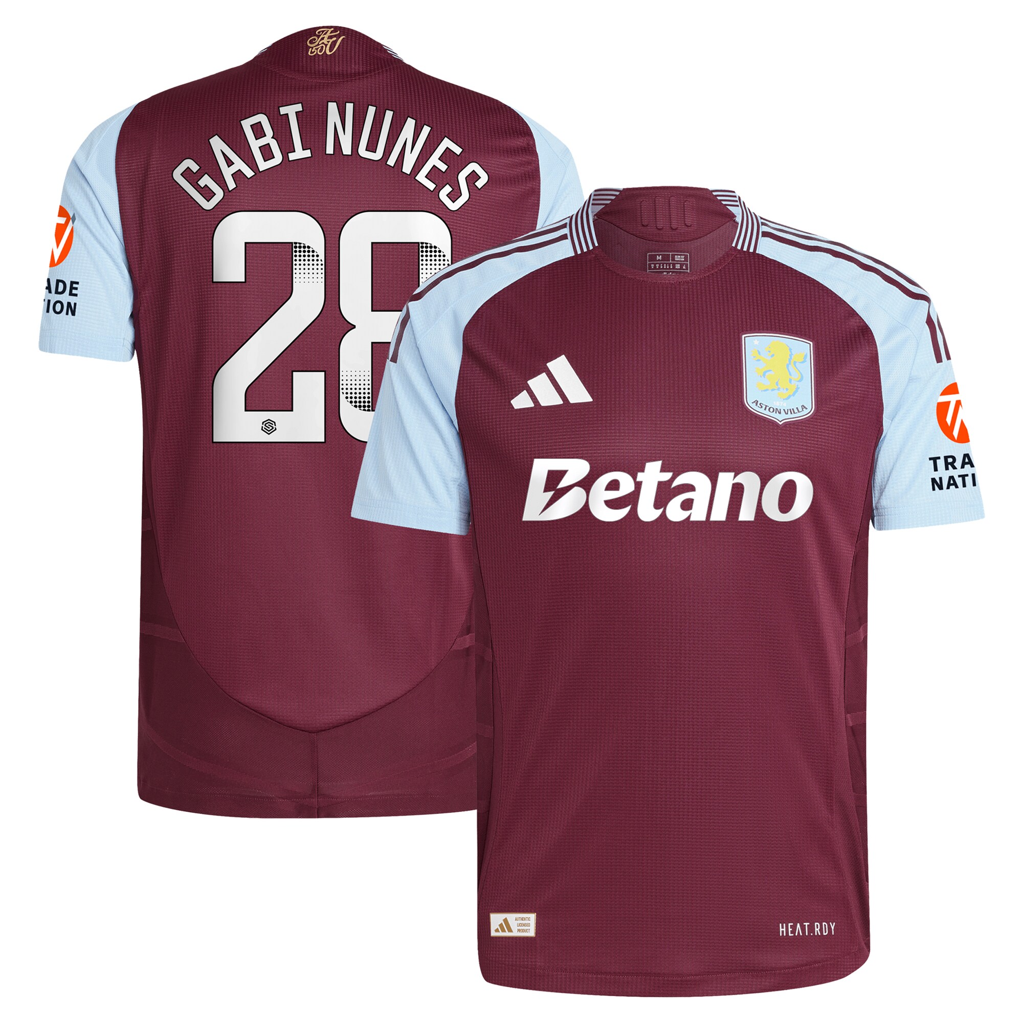 aston villa wsl adidas home authentic shirt 2024-25 with gabi nunes 28 printing Collection | AVFC Fan Shop Official Jerseys and Shirts