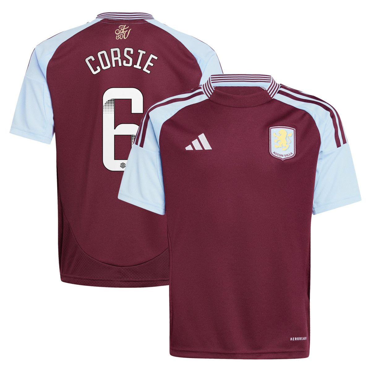 aston villa wsl adidas home shirt 2024-25 – kids with corsie 6 printing Collection | AVFC Fan Shop Official Jerseys and Shirts