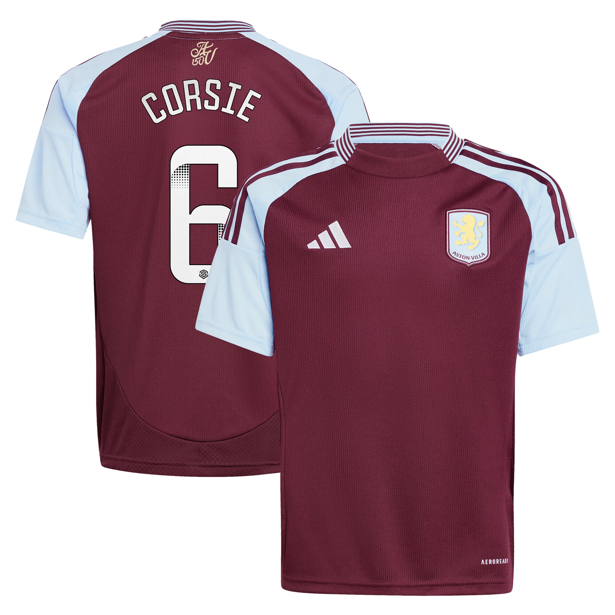 aston villa wsl adidas home shirt 2024-25 – kids with corsie 6 printing Collection | AVFC Fan Shop Official Jerseys and Shirts