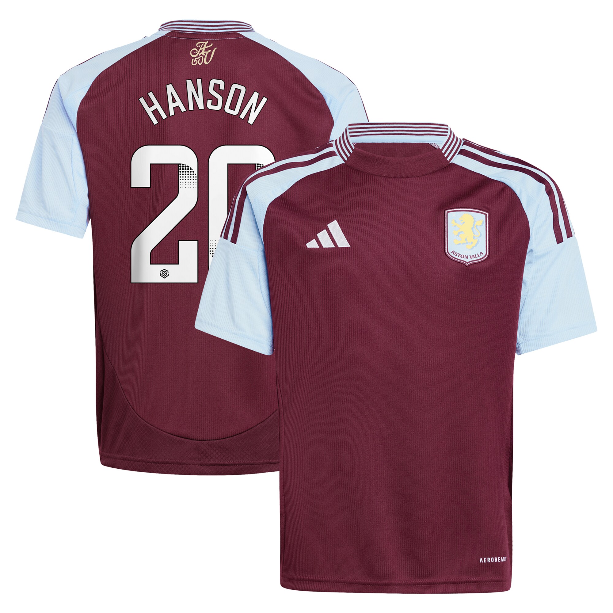 aston villa wsl adidas home shirt 2024-25 – kids with hanson 20 printing Collection | AVFC Fan Shop Official Jerseys and Shirts