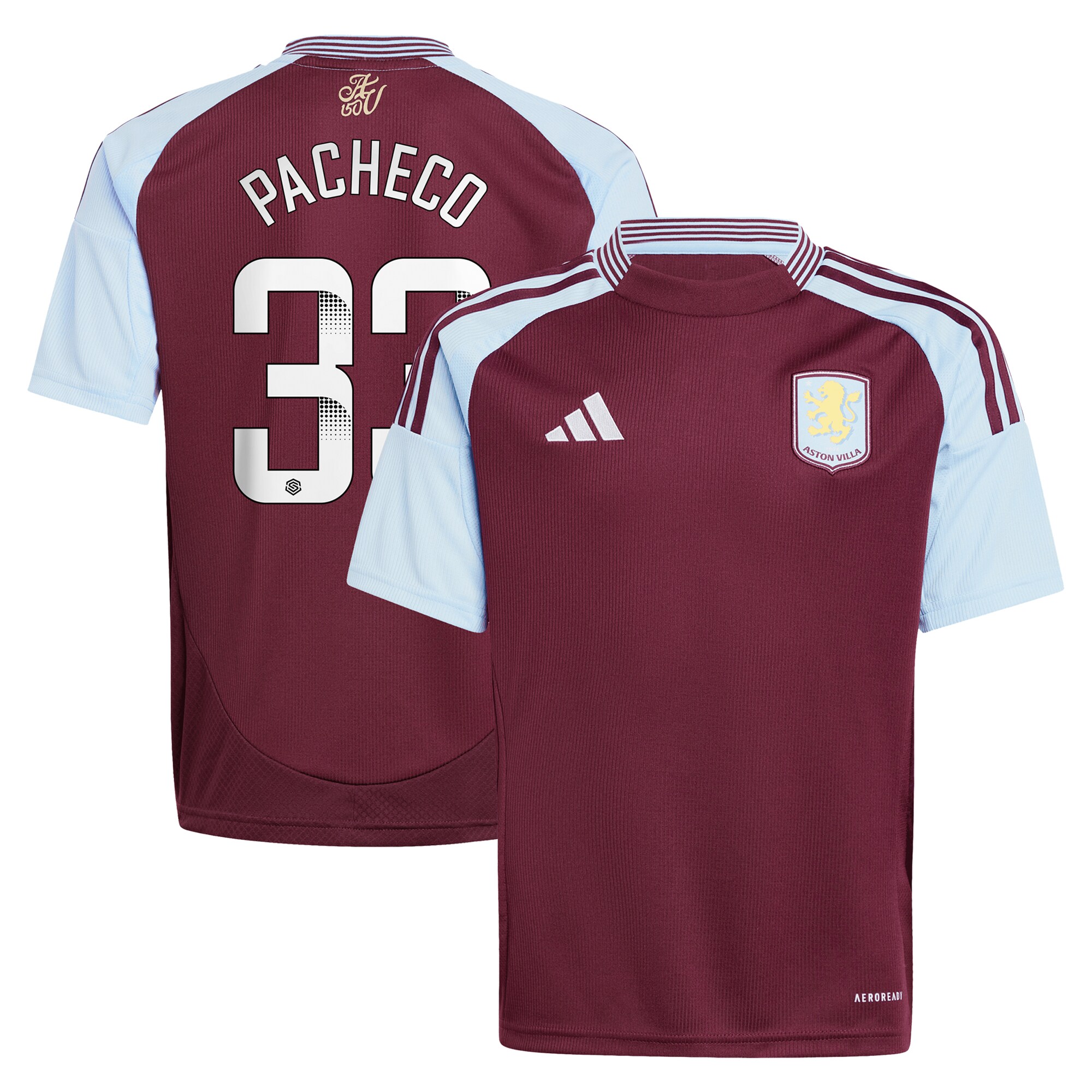 aston villa wsl adidas home shirt 2024-25 – kids with pacheco 33 printing Collection | AVFC Fan Shop Official Jerseys and Shirts