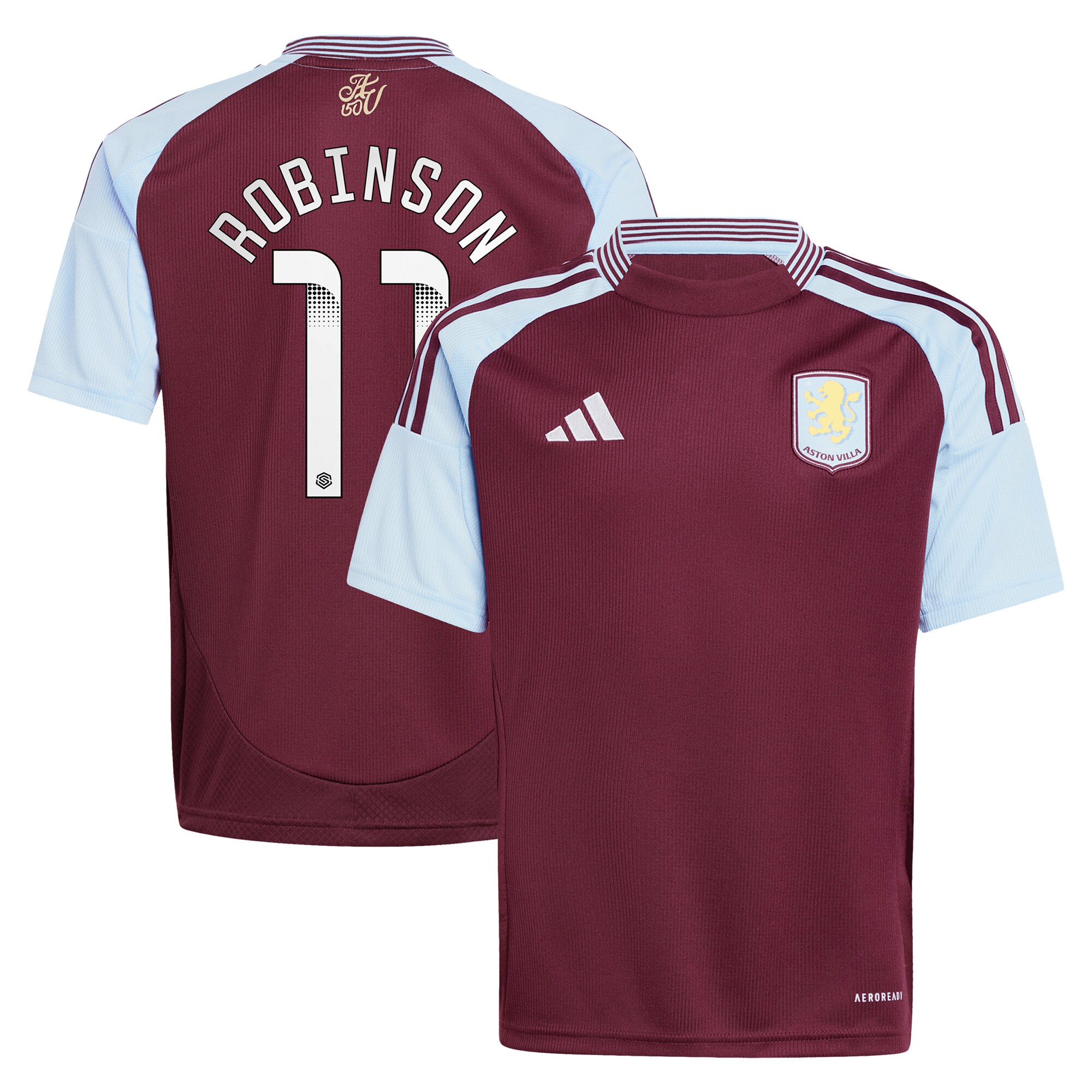 aston villa wsl adidas home shirt 2024-25 – kids with robinson 11 printing Collection | AVFC Fan Shop Official Jerseys and Shirts