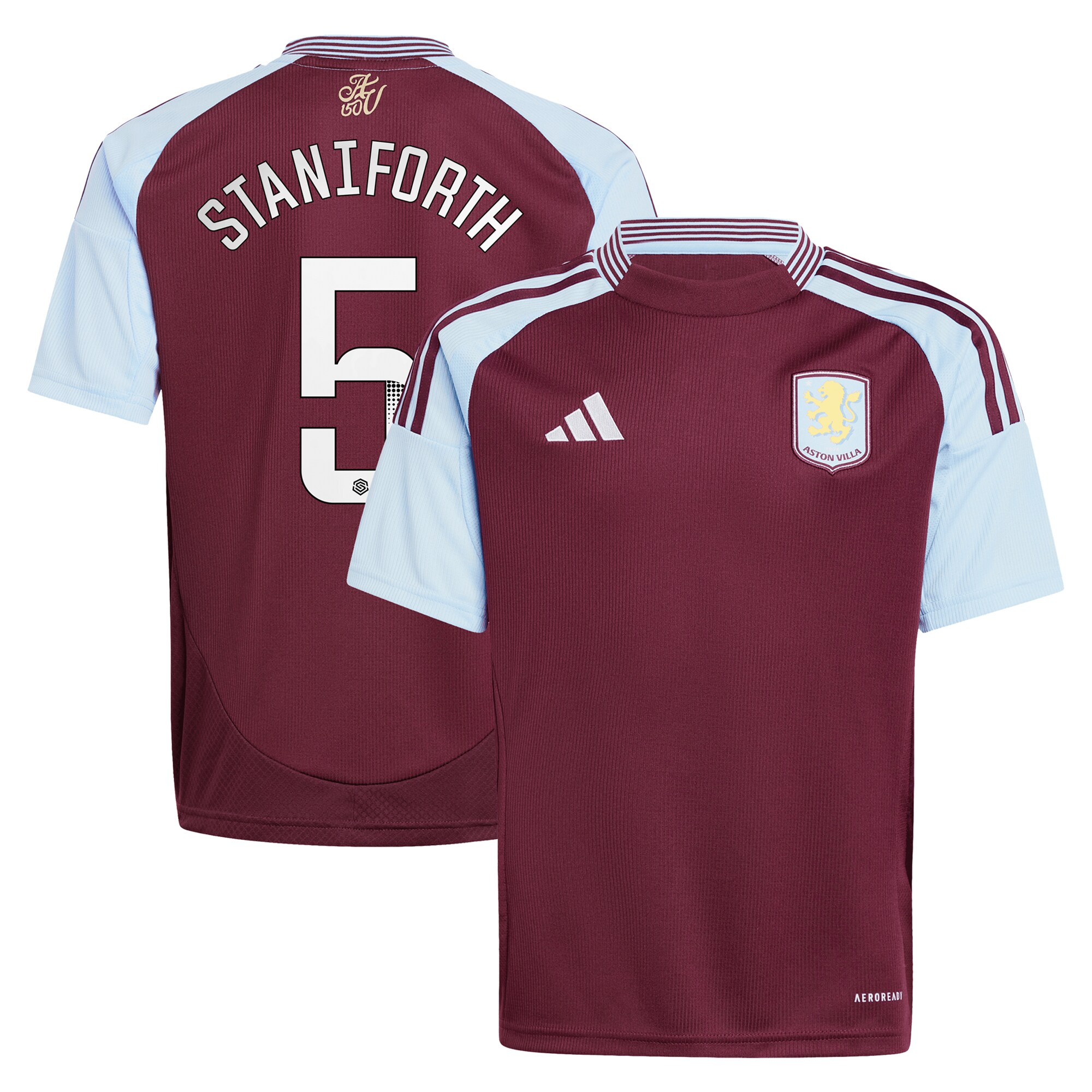 aston villa wsl adidas home shirt 2024-25 – kids with staniforth 5 printing Collection | AVFC Fan Shop Official Jerseys and Shirts
