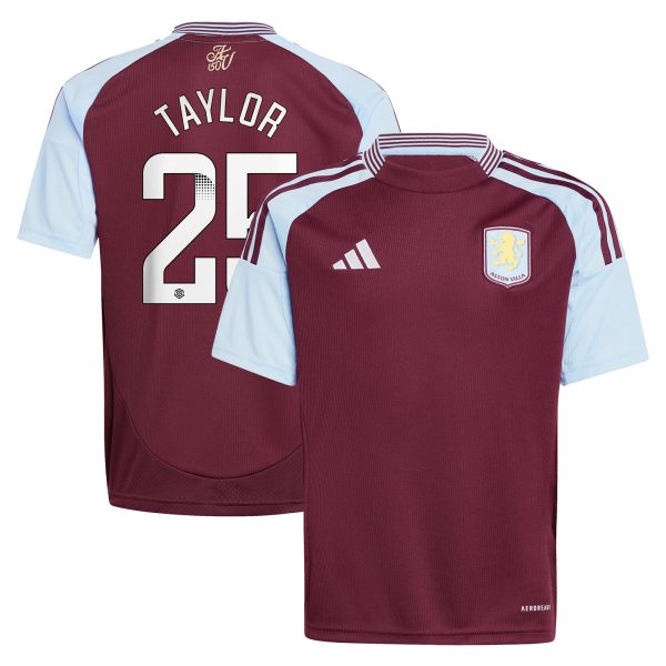 aston villa wsl adidas home shirt 2024-25 – kids with taylor 25 printing Collection | AVFC Fan Shop Official Jerseys and Shirts