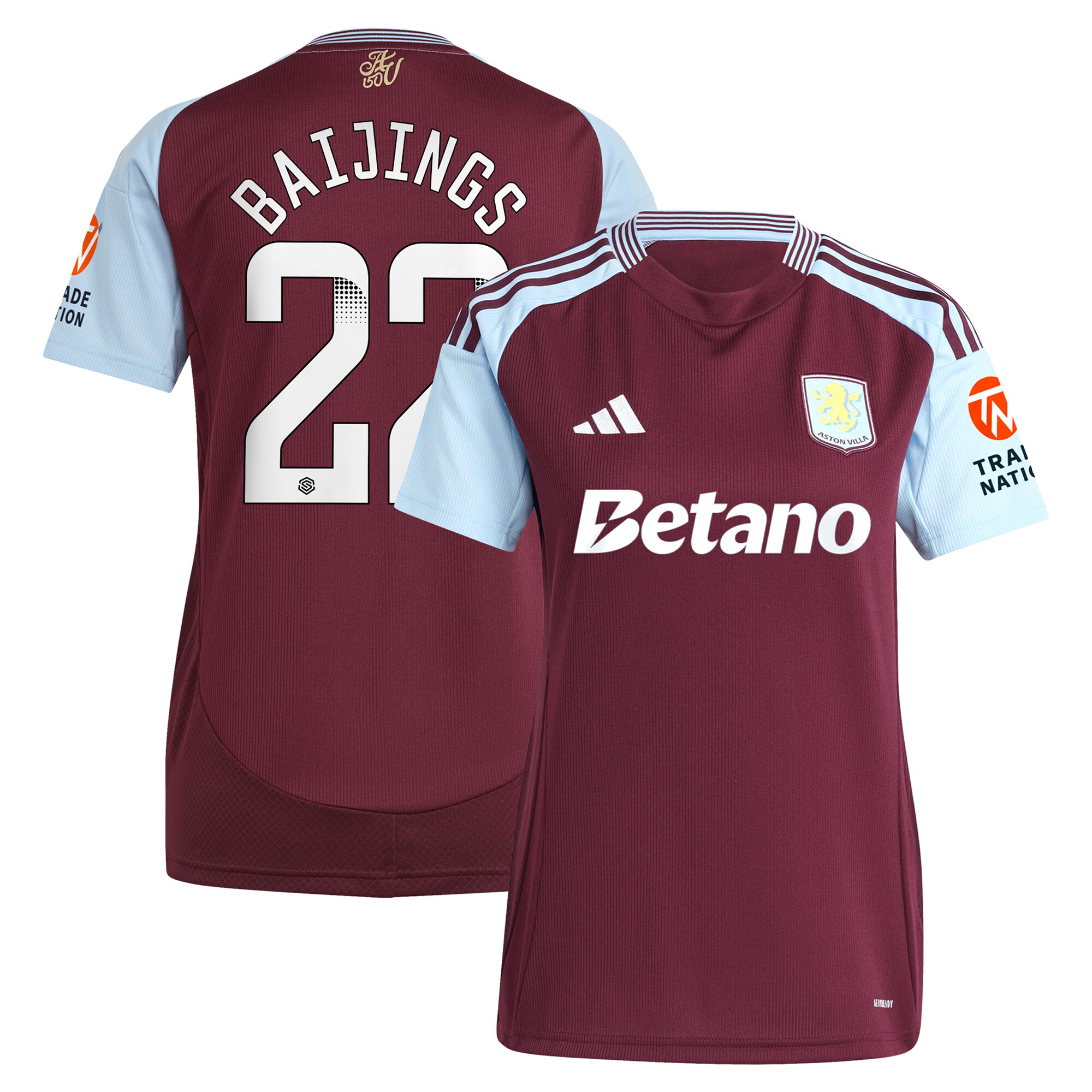 aston villa wsl adidas home shirt 2024-25 – womens with baijings 22 printing Collection | AVFC Fan Shop Official Jerseys and Shirts