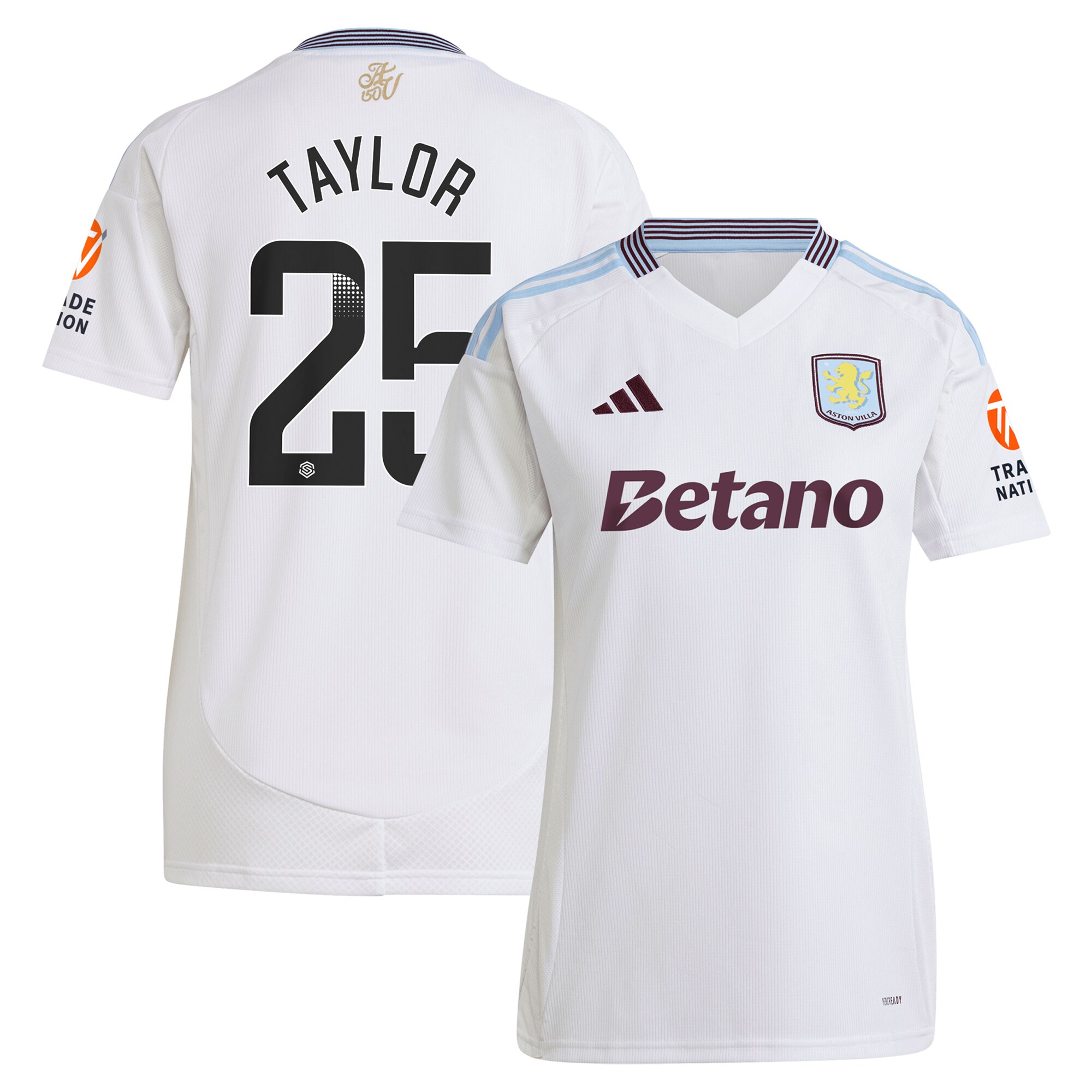 aston villa wsl away shirt 2024-25 – womens with taylor 25 printing Collection | AVFC Fan Shop Official Jerseys and Shirts